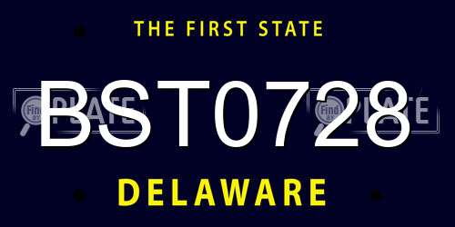 BST0728 Delaware License Plate