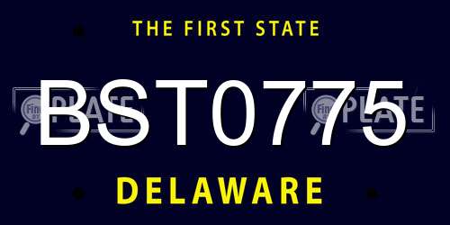 BST0775 Delaware License Plate
