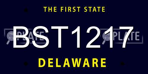 BST1217 Delaware License Plate