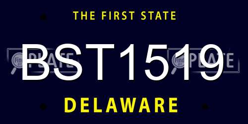 BST1519 Delaware License Plate