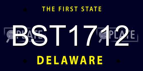 BST1712 Delaware License Plate
