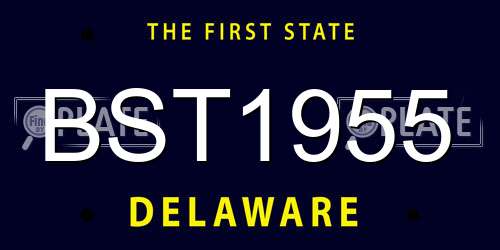 BST1955 Delaware License Plate