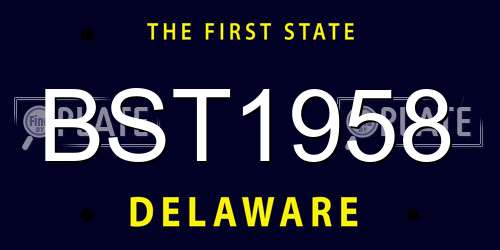 BST1958 Delaware License Plate
