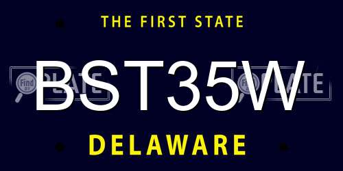 BST35W Delaware License Plate