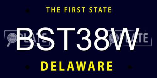 BST38W Delaware License Plate