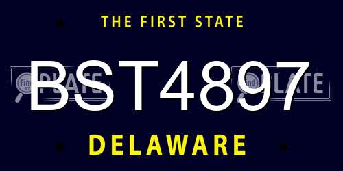 BST4897 Delaware License Plate