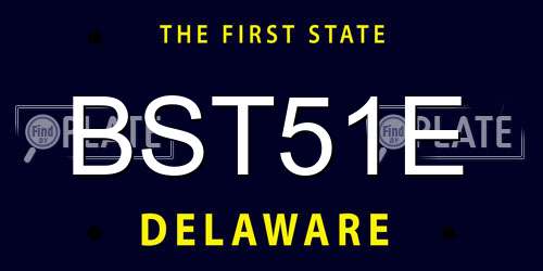 BST51E Delaware License Plate