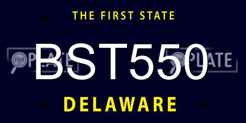 BST550 Delaware License Plate