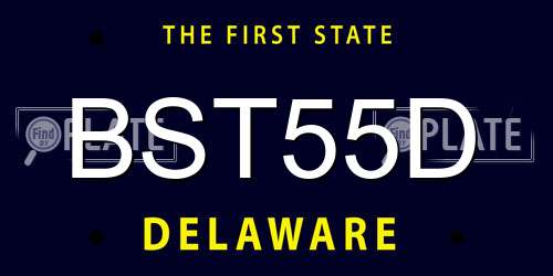 BST55D Delaware License Plate