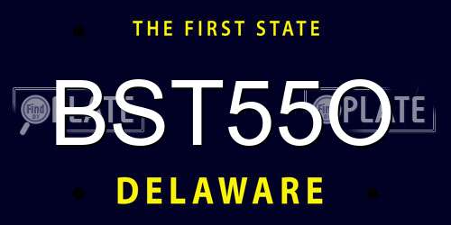BST55O Delaware License Plate