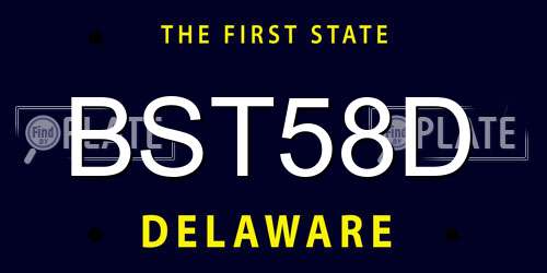 BST58D Delaware License Plate