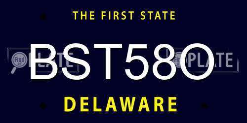 BST58O Delaware License Plate