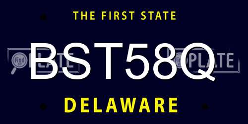 BST58Q Delaware License Plate