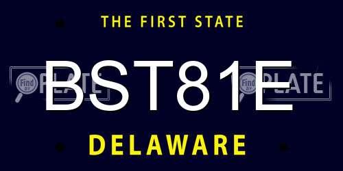 BST81E Delaware License Plate