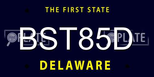 BST85D Delaware License Plate