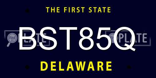 BST85Q Delaware License Plate