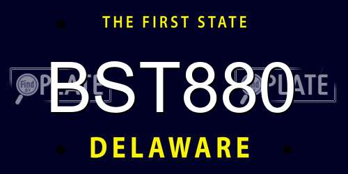 BST880 Delaware License Plate