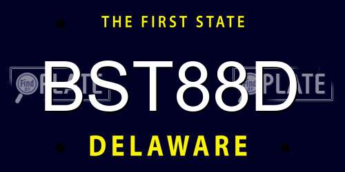 BST88D Delaware License Plate