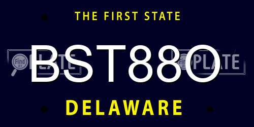 BST88O Delaware License Plate
