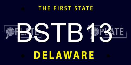 BSTB13 Delaware License Plate
