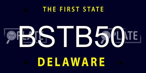 BSTB50 Delaware License Plate