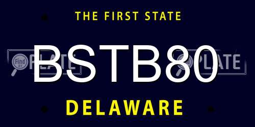BSTB80 Delaware License Plate