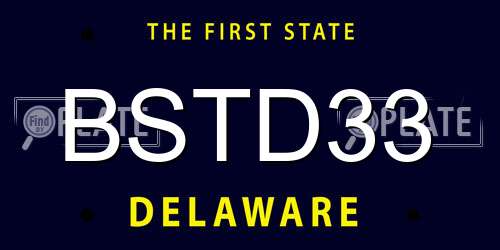 BSTD33 Delaware License Plate