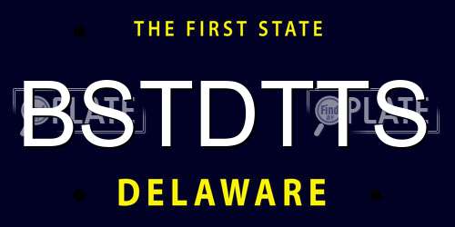 BSTDTTS Delaware License Plate