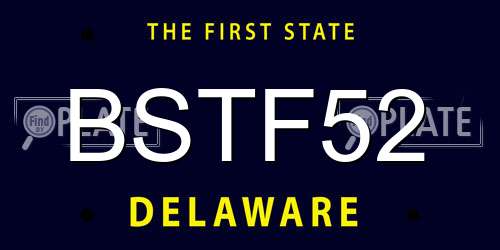 BSTF52 Delaware License Plate
