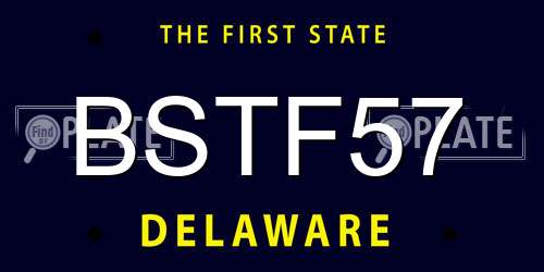 BSTF57 Delaware License Plate