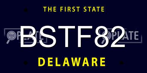 BSTF82 Delaware License Plate