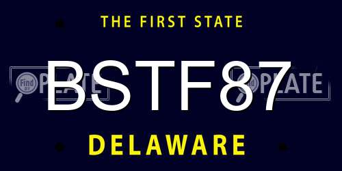 BSTF87 Delaware License Plate