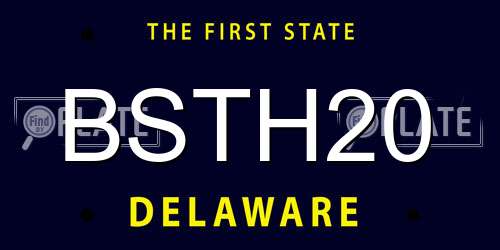 BSTH20 Delaware License Plate