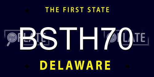 BSTH70 Delaware License Plate