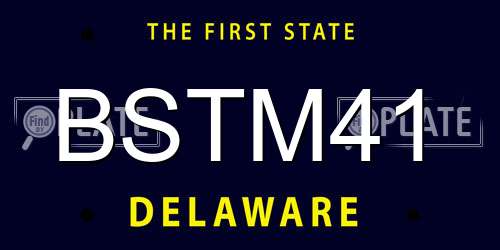 BSTM41 Delaware License Plate