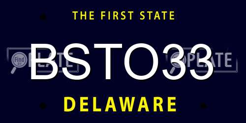 BSTO33 Delaware License Plate