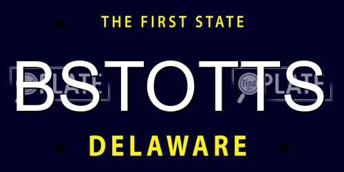 BSTOTTS Delaware License Plate