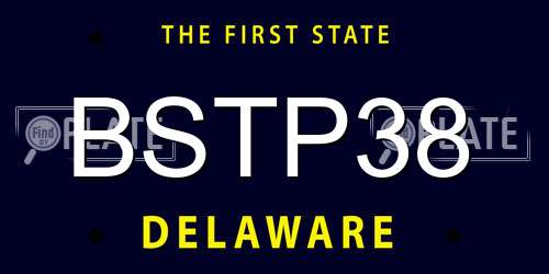 BSTP38 Delaware License Plate