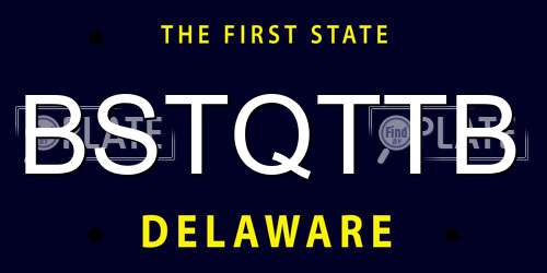 BSTQTTB Delaware License Plate