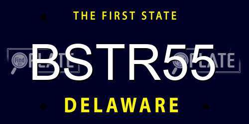 BSTR55 Delaware License Plate