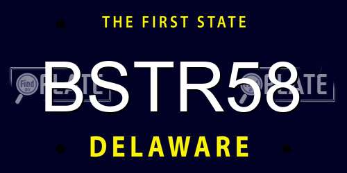 BSTR58 Delaware License Plate