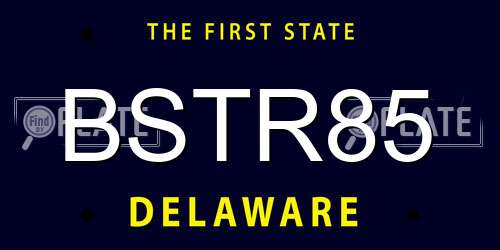 BSTR85 Delaware License Plate