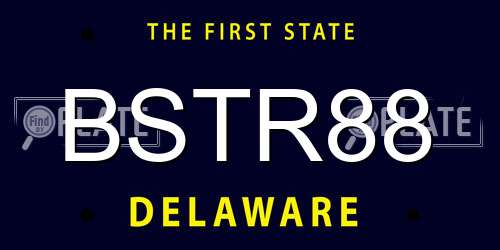 BSTR88 Delaware License Plate