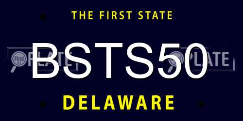 BSTS50 Delaware License Plate