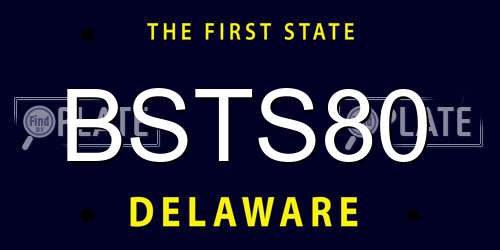BSTS80 Delaware License Plate