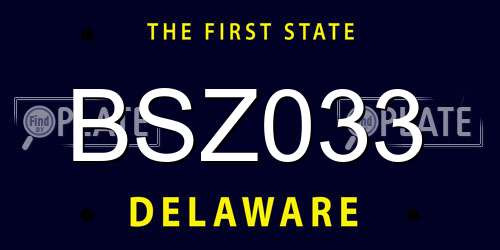 BSZ033 Delaware License Plate