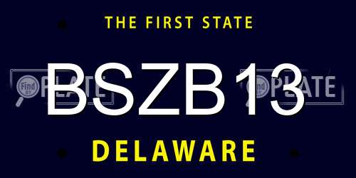 BSZB13 Delaware License Plate