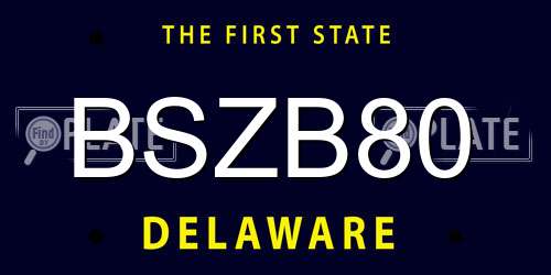 BSZB80 Delaware License Plate