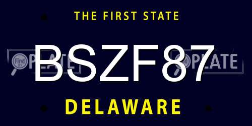 BSZF87 Delaware License Plate