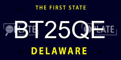 BT25QE Delaware License Plate